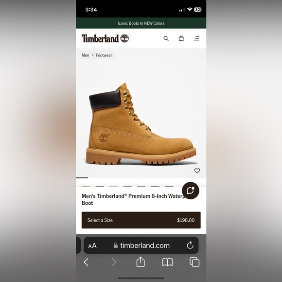 New Timberland Men's Wheat Nubuck Boots Size 10.5 - Picture 8 of 8